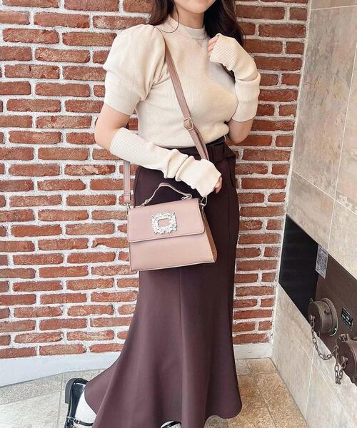 INGNI（イング）の「アームウォーマー付ニット（ニット/セーター・レディース・ラベンダー/ブラック/オフホワイト・M）」の6枚目の写真