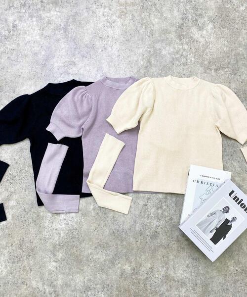 INGNI（イング）の「アームウォーマー付ニット（ニット/セーター・レディース・ラベンダー/ブラック/オフホワイト・M）」の15枚目の写真