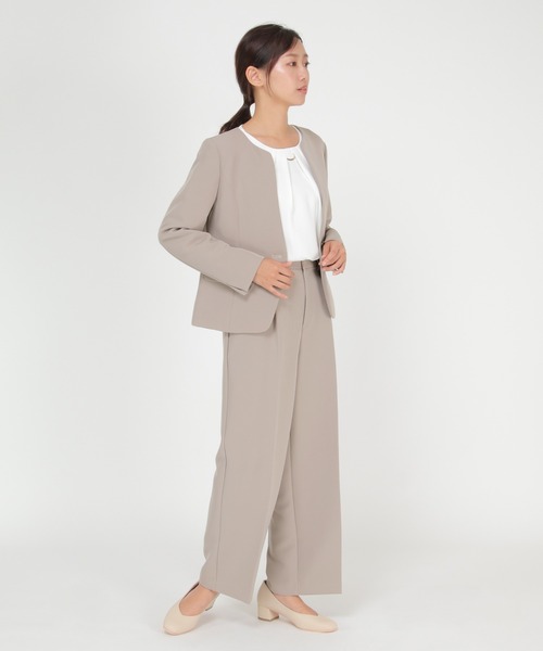 IKKA LOUNGE（イッカラウンジ）の「【BeasySmart】ウォッシャブルキーネックジャケット（テーラードジャケット・レディース・ブラック/ブラウン・M/L）」の14枚目の写真