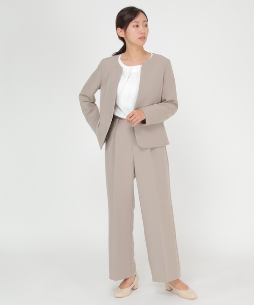 IKKA LOUNGE（イッカラウンジ）の「【BeasySmart】ウォッシャブルキーネックジャケット（テーラードジャケット・レディース・ブラック/ブラウン・M/L）」の18枚目の写真