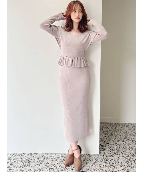 RESEXXY（リゼクシー）の「ペプラムデザインニットトップス【セットアップ着用可能】（ニット/セーター・レディース・ブラック/ベージュ/ピンク・FREE）」の13枚目の写真