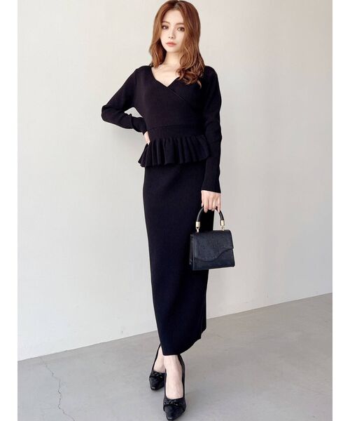 RESEXXY（リゼクシー）の「ペプラムデザインニットトップス【セットアップ着用可能】（ニット/セーター・レディース・ブラック/ベージュ/ピンク・FREE）」の16枚目の写真