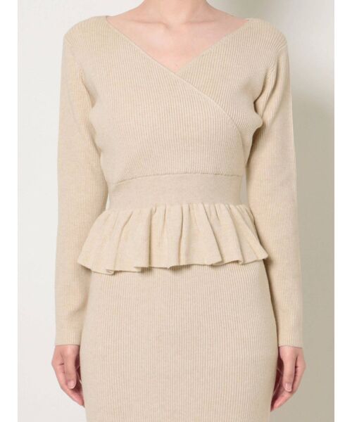 RESEXXY（リゼクシー）の「ペプラムデザインニットトップス【セットアップ着用可能】（ニット/セーター・レディース・ブラック/ベージュ/ピンク・FREE）」の18枚目の写真