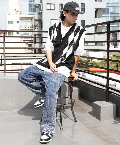 8(eight)(エイト)の「前身ジャガードニットジレ(ベスト・メンズ・ブラック/ネイビー・LARGE/MEDIUM)」の9枚目の写真