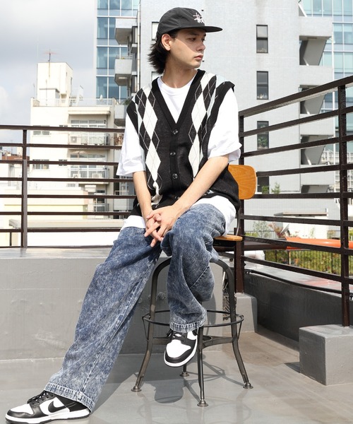 8(eight)(エイト)の「前身ジャガードニットジレ(ベスト・メンズ・ブラック/ネイビー・LARGE/MEDIUM)」の11枚目の写真