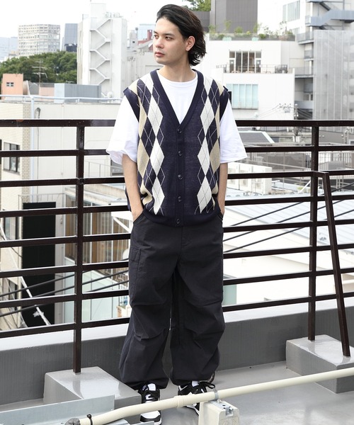 8(eight)(エイト)の「前身ジャガードニットジレ(ベスト・メンズ・ブラック/ネイビー・LARGE/MEDIUM)」の18枚目の写真