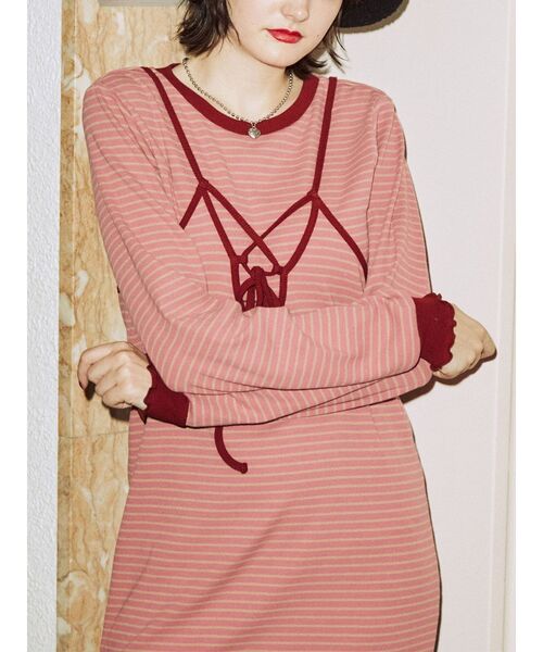 jouetie（ジュエティ）の「レイヤードカットワンピース（ワンピース・レディース・ブラック/ピンク/ブルー・MEDIUM）」の12枚目の写真