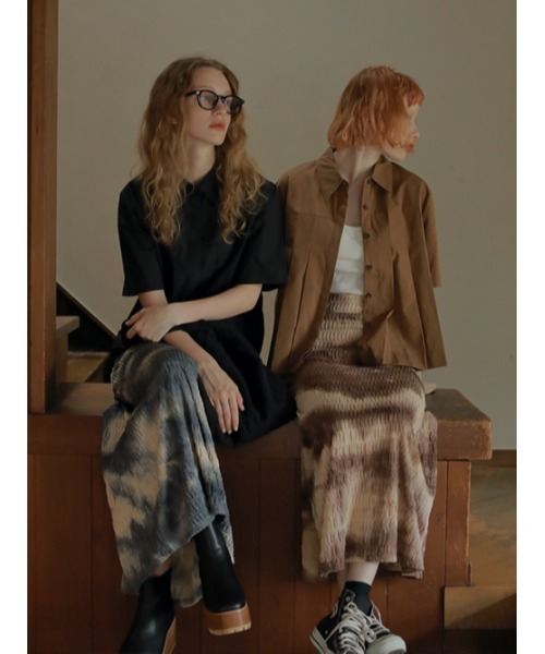AMAIL(アマイル)の「Soft blurred skirt(スカート・レディース・ブラック/ブラウン・FREE)」の10枚目の写真