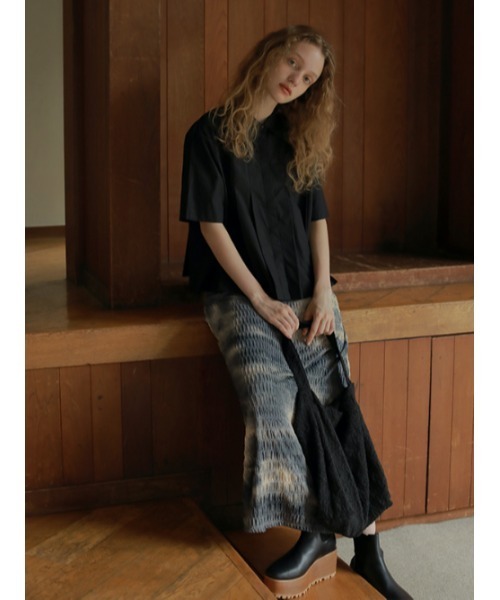AMAIL(アマイル)の「Soft blurred skirt(スカート・レディース・ブラック/ブラウン・FREE)」の3枚目の写真