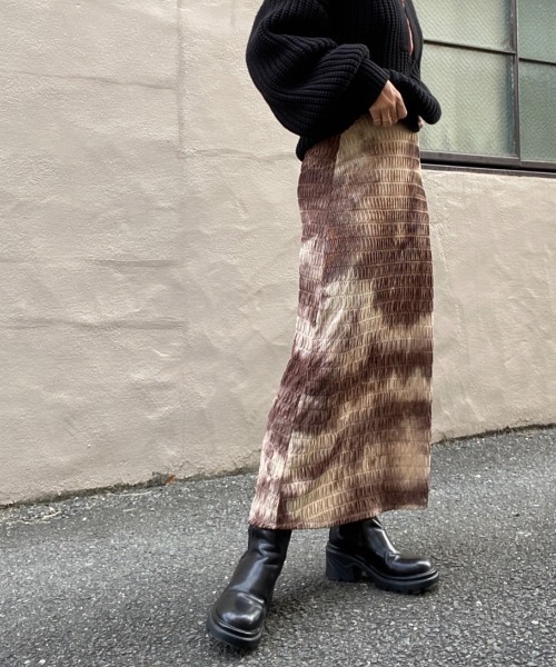 AMAIL(アマイル)の「Soft blurred skirt(スカート・レディース・ブラック/ブラウン・FREE)」の21枚目の写真