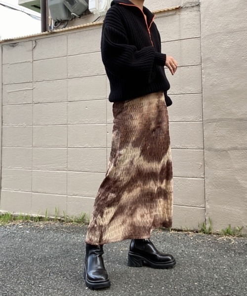 AMAIL(アマイル)の「Soft blurred skirt(スカート・レディース・ブラック/ブラウン・FREE)」の20枚目の写真