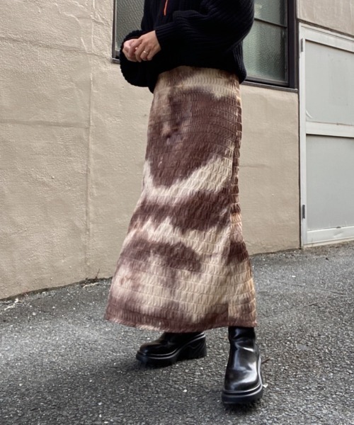 AMAIL(アマイル)の「Soft blurred skirt(スカート・レディース・ブラック/ブラウン・FREE)」の19枚目の写真
