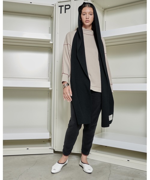 THEATRE PRODUCTS（シアタープロダクツ）の「ブラウンネームフードマフラー（マフラー・レディース・ブラック/グレー/ベージュ/カーキ・FREE）」の8枚目の写真