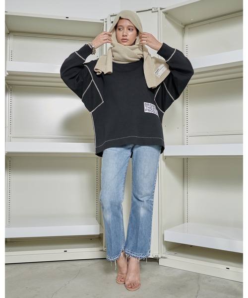 THEATRE PRODUCTS（シアタープロダクツ）の「ブラウンネームフードマフラー（マフラー・レディース・ブラック/グレー/ベージュ/カーキ・FREE）」の19枚目の写真