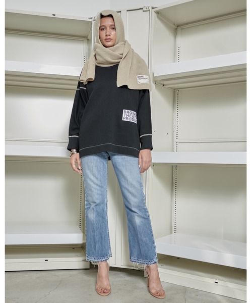 THEATRE PRODUCTS（シアタープロダクツ）の「ブラウンネームフードマフラー（マフラー・レディース・ブラック/グレー/ベージュ/カーキ・FREE）」の20枚目の写真