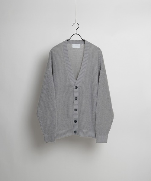 Confirm(コンファーム)の「畦編み オーバーニットカラーカーディガン / ルーズシルエット【Confirm】(カーディガン/ボレロ・メンズ・グレー/ナチュラル/オリーブ/ブラック/グリーン/イエロー/パープル・FREE)」の2枚目の写真