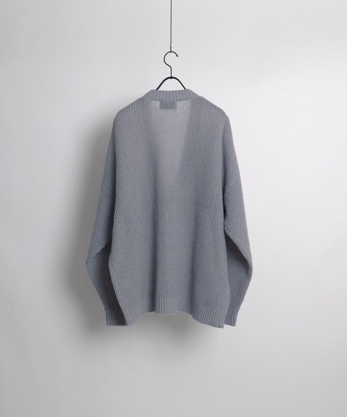 Confirm(コンファーム)の「畦編み オーバーニットカラーカーディガン / ルーズシルエット【Confirm】(カーディガン/ボレロ・メンズ・グレー/ナチュラル/オリーブ/ブラック/グリーン/イエロー/パープル・FREE)」の22枚目の写真