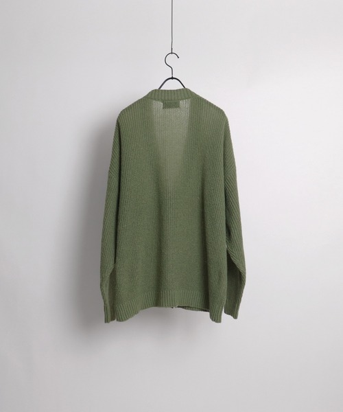 Confirm(コンファーム)の「畦編み オーバーニットカラーカーディガン / ルーズシルエット【Confirm】(カーディガン/ボレロ・メンズ・グレー/ナチュラル/オリーブ/ブラック/グリーン/イエロー/パープル・FREE)」の18枚目の写真