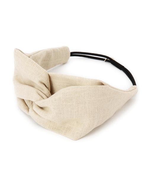 BEAUTY&YOUTH UNITED ARROWS（ビューティーアンドユースユナイテッドアローズ）の「BYSFN リネン ヘアバンド◆（ヘアバンド・レディース・ベージュ/ネイビー・フリー）」の4枚目の写真