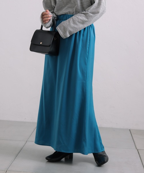 CIAOPANIC TYPY（チャオパニックティピー）の「■【2WAY】シルエットサテンスカート（スカート・レディース・ブラウン/イエロー/ブラック/ブルー・ONE SIZE）」の3枚目の写真