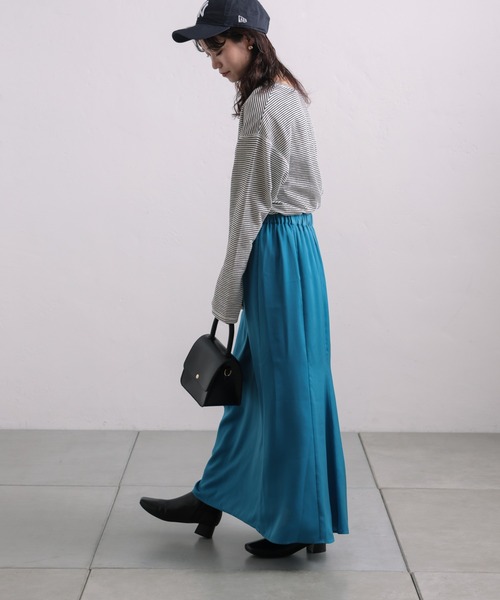 CIAOPANIC TYPY（チャオパニックティピー）の「■【2WAY】シルエットサテンスカート（スカート・レディース・ブラウン/イエロー/ブラック/ブルー・ONE SIZE）」の8枚目の写真