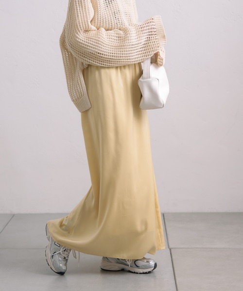 CIAOPANIC TYPY（チャオパニックティピー）の「■【2WAY】シルエットサテンスカート（スカート・レディース・ブラウン/イエロー/ブラック/ブルー・ONE SIZE）」の9枚目の写真