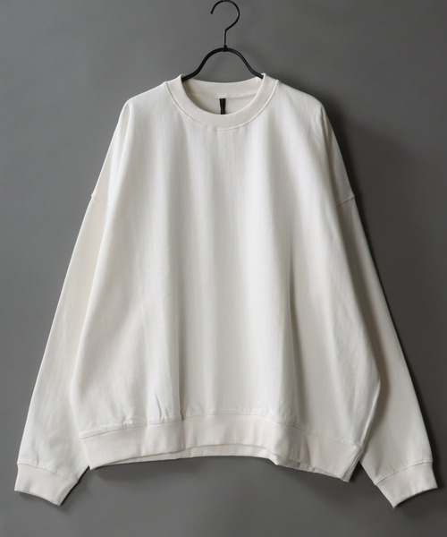 SITRY(シトリー)の「wide silhouette brushed lining sweat shirt/ワイドシルエット 裏起毛 スウェット シャツ/トレーナー(スウェット・メンズ・アッシュグレー/ブラック/ネイビー/グレー/オフホワイト/グリーン・M/XL/L)」の2枚目の写真