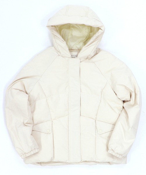 GIORDANO（ジョルダーノ）の「[ GIORDANO ]パデッドフードルーズジャケット | 撥水/防風（ダウンジャケット/コート・レディース・グレー/ベージュ・MEDIUM/LARGE/X-LARGE）」の12枚目の写真