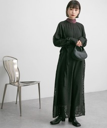 KBF | シアージャガードロングワンピース(ワンピース)