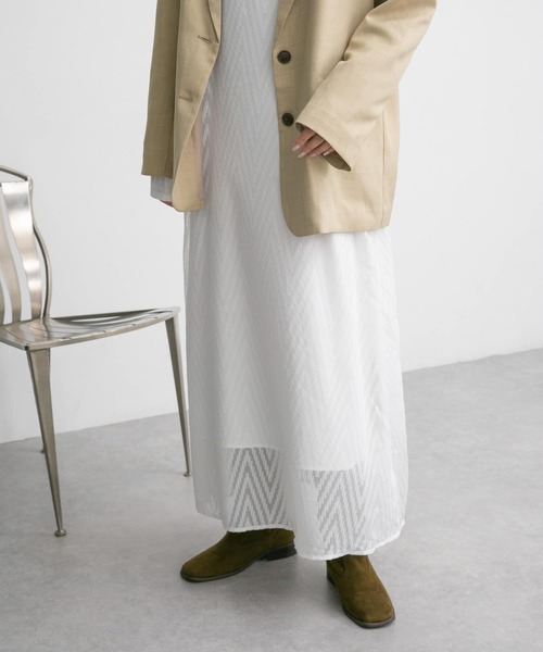 KBF（ケイビーエフ）の「シアージャガードロングワンピース（ワンピース・レディース・ブラック/オフホワイト・ONE）」の9枚目の写真