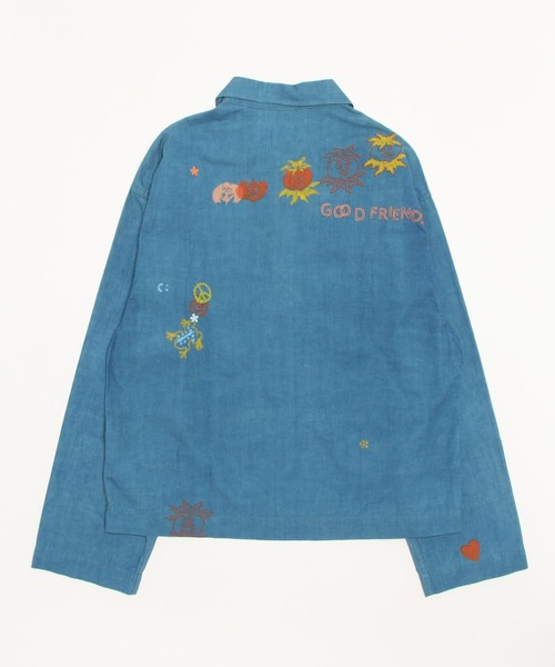 Story mfg.(ストーリーエムエフジー)の「【STORY MFG】ストーリーエムエフジー 21AW SHORT ON TAIME JACKET INDIGO NICE TRIP(シャツ/ブラウス・メンズ・インディゴブルー・MEDIUM)」の2枚目の写真