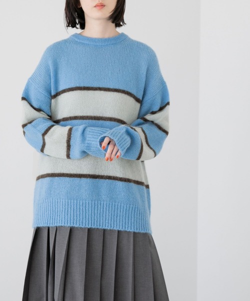 yuw（ユウ）の「モヘアクループルオーバー　172561（ニット/セーター・レディース・ブルー/ネイビー/イエロー/ピンク・FREE）」の7枚目の写真