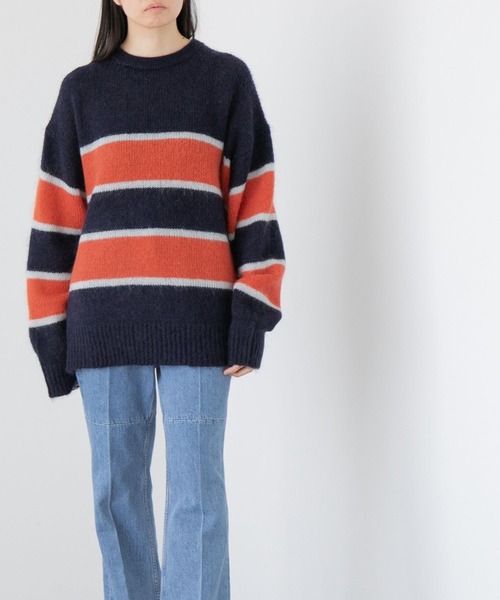 yuw（ユウ）の「モヘアクループルオーバー　172561（ニット/セーター・レディース・ブルー/ネイビー/イエロー/ピンク・FREE）」の5枚目の写真