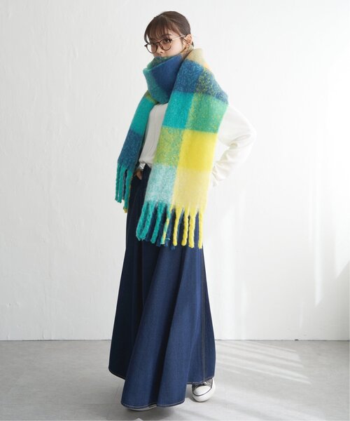 LBC(エルビーシー)の「ブロックチェックストール(ストール/ショール・レディース・ピンク系/オレンジ系/ベージュ/グレー/グリーン系・FREE)」の16枚目の写真