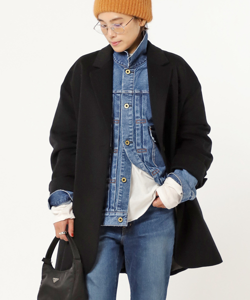 AP STUDIO（エーピーストゥディオ）の「オーバーサイズジャケットコート（チェスターコート・レディース・ブラック/カーキ・38/36）」の2枚目の写真