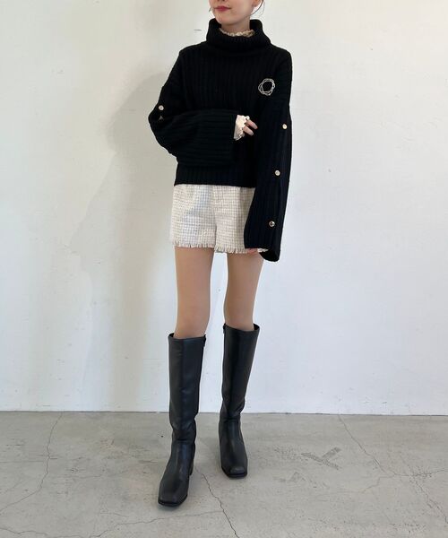 MAJESTIC LEGON（マジェスティックレゴン）の「コンパクトショートパンツ（その他パンツ・レディース・ベージュ/ホワイト系その他/ブラック系その他・MEDIUM）」の19枚目の写真