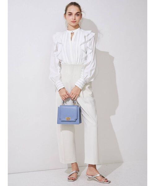 MERCURYDUO(マーキュリーデュオ)の「【To/】タックフリル配色ブラウス(シャツ/ブラウス・レディース・オフホワイト/ライトブルー/ベージュ・FREE)」の5枚目の写真