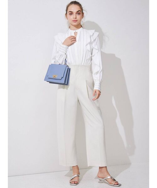 MERCURYDUO(マーキュリーデュオ)の「【To/】タックフリル配色ブラウス(シャツ/ブラウス・レディース・オフホワイト/ライトブルー/ベージュ・FREE)」の8枚目の写真