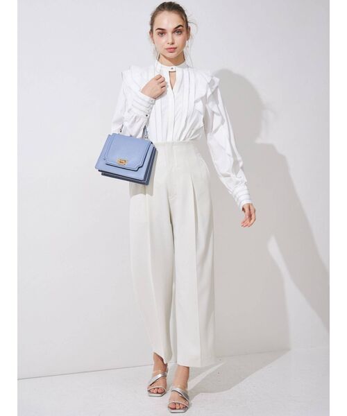 MERCURYDUO(マーキュリーデュオ)の「【To/】タックフリル配色ブラウス(シャツ/ブラウス・レディース・オフホワイト/ライトブルー/ベージュ・FREE)」の9枚目の写真