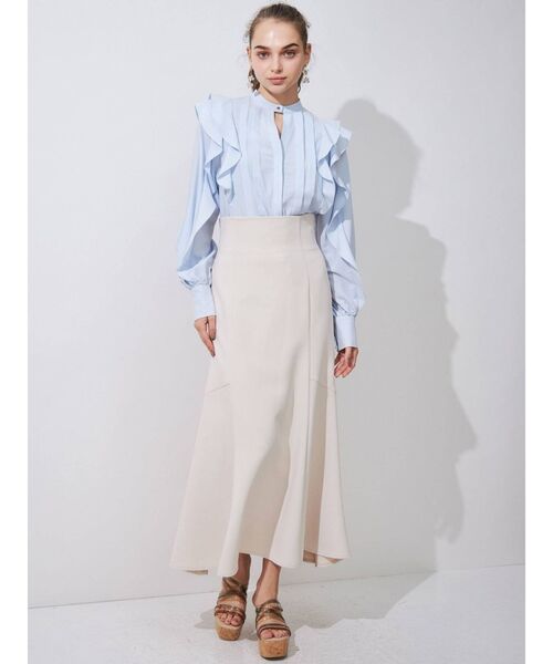 MERCURYDUO(マーキュリーデュオ)の「【To/】タックフリル配色ブラウス(シャツ/ブラウス・レディース・オフホワイト/ライトブルー/ベージュ・FREE)」の13枚目の写真