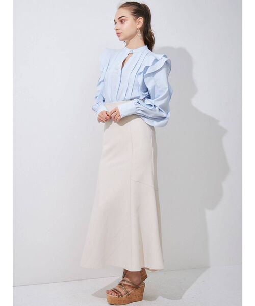 MERCURYDUO(マーキュリーデュオ)の「【To/】タックフリル配色ブラウス(シャツ/ブラウス・レディース・オフホワイト/ライトブルー/ベージュ・FREE)」の19枚目の写真