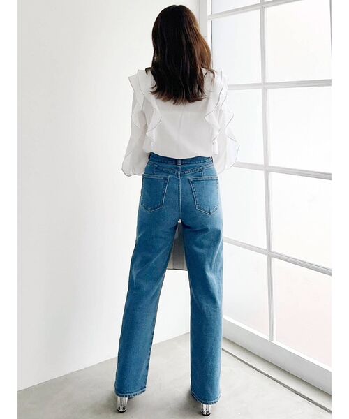 MERCURYDUO(マーキュリーデュオ)の「【To/】タックフリル配色ブラウス(シャツ/ブラウス・レディース・オフホワイト/ライトブルー/ベージュ・FREE)」の22枚目の写真