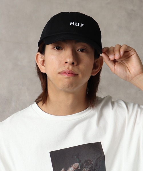 HUF(ハフ)の「【HUF/ハフ】ESSENTIALS OG LOGO CV 6 PANEL/エッセンシャルオージーロゴキャップ(キャップ・メンズ・ブラック/スモーキーグリーン系/ライトインディゴブルー/ネイビー/ベージュ/セージグリーン/コバルトブルー/グリーン系その他/ベージュ系その他・FREE)」の14枚目の写真