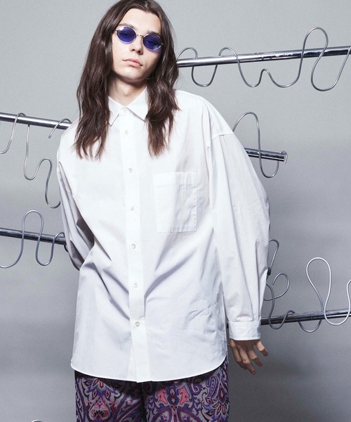 MAISON SPECIAL(メゾンスペシャル)の「《ユニセックスアイテム》THOMAS MASON/トーマスメイソン プライムオーバーシャツ【MAISON SPECIAL/メゾンスペシャル】(シャツ/ブラウス・メンズ・ダークネイビー/ライトブルー/ブラック/ネイビー/ブルー/オフホワイト/ダークブルー/サックスブルー/ブラウン/スカイブルー/カーキ・0/1/2)」の2枚目の写真