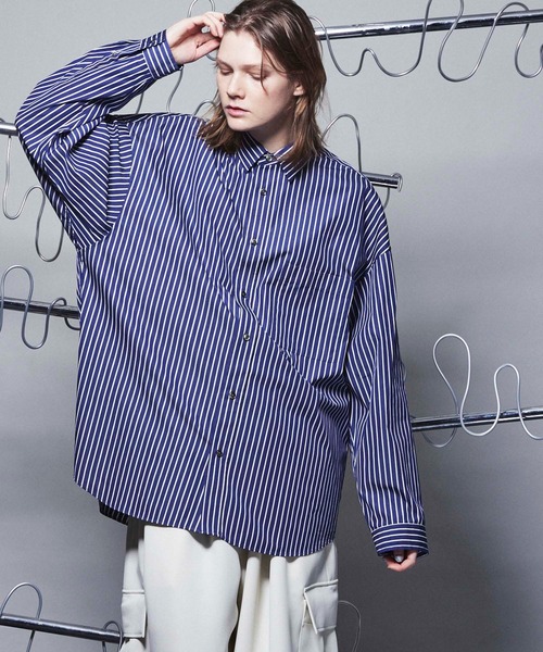 MAISON SPECIAL(メゾンスペシャル)の「《ユニセックスアイテム》THOMAS MASON/トーマスメイソン プライムオーバーシャツ【MAISON SPECIAL/メゾンスペシャル】(シャツ/ブラウス・メンズ・ダークネイビー/ライトブルー/ブラック/ネイビー/ブルー/オフホワイト/ダークブルー/サックスブルー/ブラウン/スカイブルー/カーキ・0/1/2)」の11枚目の写真