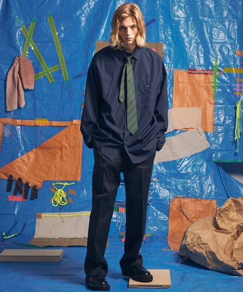 MAISON SPECIAL(メゾンスペシャル)の「《ユニセックスアイテム》THOMAS MASON/トーマスメイソン プライムオーバーシャツ【MAISON SPECIAL/メゾンスペシャル】(シャツ/ブラウス・メンズ・ダークネイビー/ライトブルー/ブラック/ネイビー/ブルー/オフホワイト/ダークブルー/サックスブルー/ブラウン/スカイブルー/カーキ・0/1/2)」の13枚目の写真