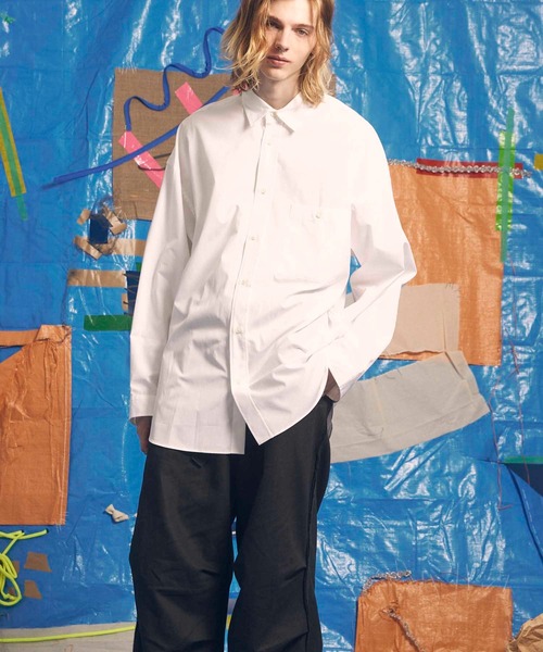 MAISON SPECIAL(メゾンスペシャル)の「《ユニセックスアイテム》THOMAS MASON/トーマスメイソン プライムオーバーシャツ【MAISON SPECIAL/メゾンスペシャル】(シャツ/ブラウス・メンズ・ダークネイビー/ライトブルー/ブラック/ネイビー/ブルー/オフホワイト/ダークブルー/サックスブルー/ブラウン/スカイブルー/カーキ・0/1/2)」の22枚目の写真