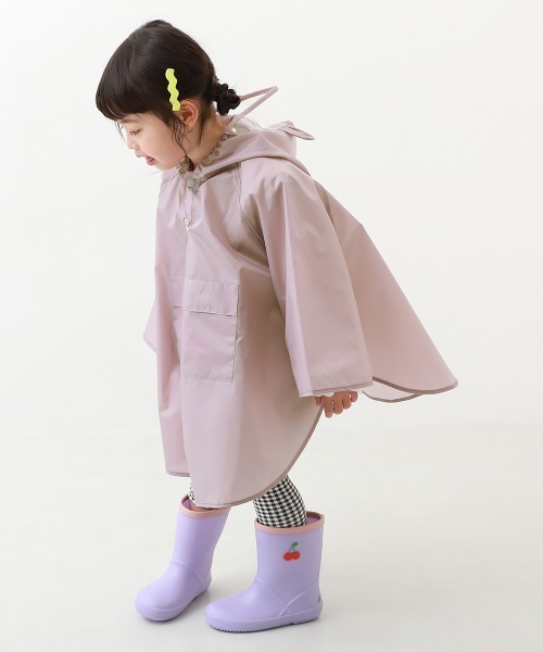 devirock（デビロック）の「ポケッタブル どうぶつなりきり レインポンチョ(リフレクター付き）（レインコート/ポンチョ・キッズ・パープル系その他/ライトカーキ・S/M）」の4枚目の写真