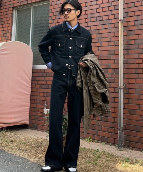 INTER FACTORY（インターファクトリー）の「【Forte/フォルテ】フレアデニムパンツ（デニムパンツ・メンズ・ダークインディゴブルー・S/M/L）」の6枚目の写真