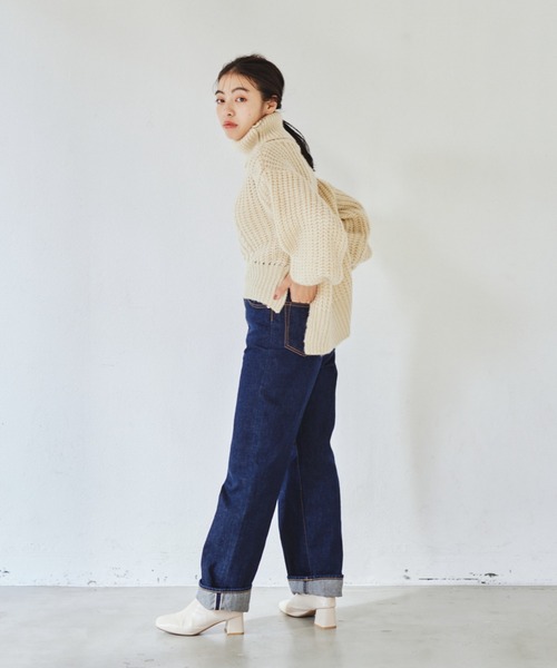 idem（イデム）の「low gauge turtleneck knit/ローゲージオフタートルニット（ニット/セーター・レディース・アイボリー/チャコールグレー/ピンク・FREE）」の18枚目の写真